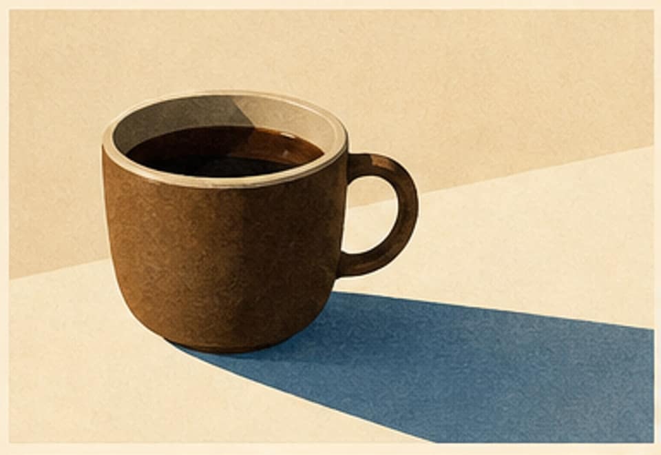 FIRST CUP — minimal Saturday morning artwork