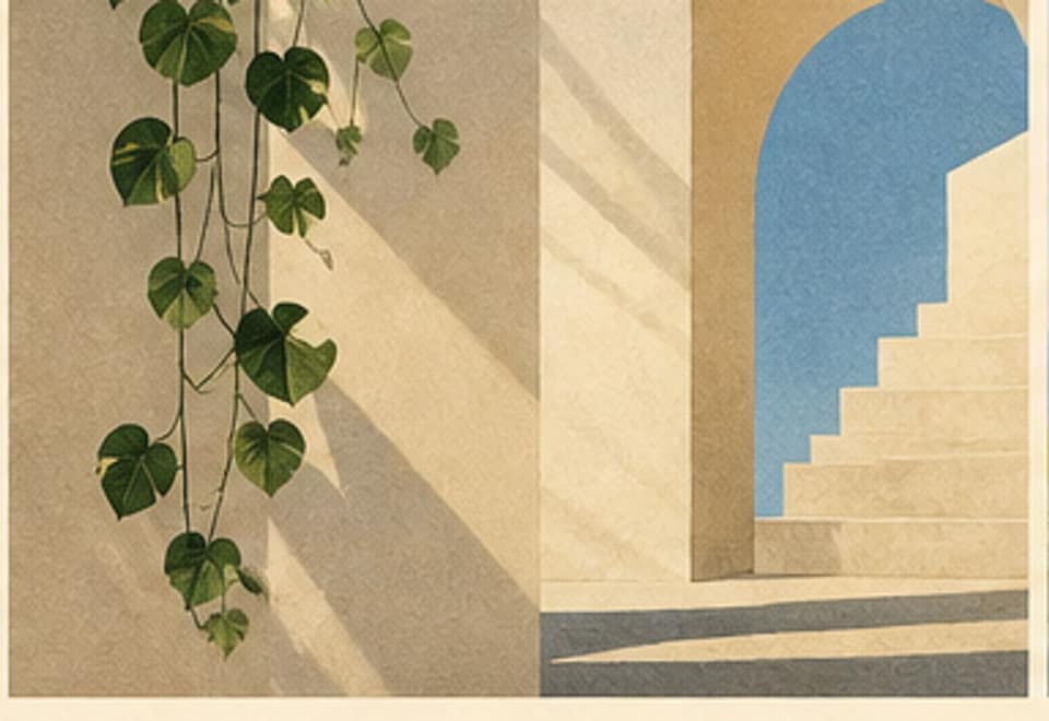HANGING GREEN — minimal Saturday morning artwork